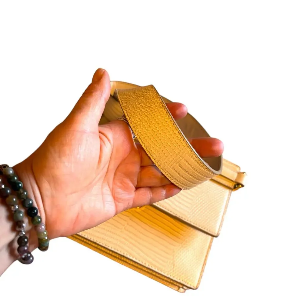 JW Pei Croc-Embossed Crossbody Bag Ivory Vegan Leather Minimalist Modern Classic - Picture 6 of 10